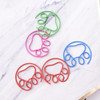 4 Sets Cute Paw Shaped Metal Paper Clip Bookmark Office Accessory