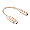 USB-C / Type-C Male to 3.5mm Female Weave Texture Audio Adapter, For Galaxy S8 & S8 + / LG G6 / Huawei P10 & P10 Plus / Oneplus 5 / Xiaomi Mi6 & Max 2 /and other Smartphones, Rechargeable Devices, Length: about 10cm(Gold)