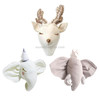 Animal Head Indoor Children Room Background Wall Hanging Three-dimensional Ornament(Wearing a Hat Beige Elephant)