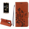 For Asus ZenFone 3 / ZE552KL Pressed Flowers Pattern Leather Case with Holder & Card Slots & Wallet(Brown)