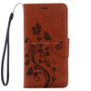 For Asus ZenFone 3 / ZE552KL Pressed Flowers Pattern Leather Case with Holder & Card Slots & Wallet(Brown)