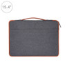 15.4 inch Fashion Casual Polyester + Nylon Laptop Handbag Briefcase Notebook Cover Case, For Macbook, Samsung, Lenovo, Xiaomi, Sony, DELL, CHUWI, ASUS, HP (Grey)