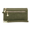 Women Long Wallet Female High Capacity Double Zippers Clutch Purse(Dark Green)