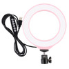 PULUZ 4.7 inch 12cm USB 10 Modes 8 Colors RGBW Dimmable LED Ring Vlogging Photography Video Lights with Cold Shoe Tripod Ball Head(Pink)