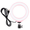 PULUZ 6.2 inch 16cm USB 10 Modes 8 Colors RGBW Dimmable LED Ring Vlogging Photography Video Lights with Cold Shoe Tripod Ball Head(Pink)