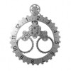 Home Simple European Style Triangular Mechanical Gears Wall Clock (Silver)