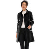 Contrast Thickened Woolen Coat Lapel for Women (Color:Black Size:XL)