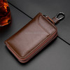 9105 Waist Hanging Large-capacity Zipper Leather Keys Holder Bag Multi-function Wallet (Brown)