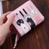 Cartoon Cat Cute Lady Wallet Card Pocket Coin Purse(Pink)