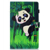 For Amazon Kindle Fire HD 10 Colored Drawing Stitching Horizontal Flip Leather Case, with Holder & Card Slots(Panda)