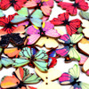 50 in 1 Vintage Environmentally Friendly Hand-painted Wooden Butterfly Shape Button, Random Style Delivery, Size:28mm