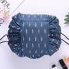 Blue Feather Pattern Travel Large Volume Drawstring Bag Cosmetic Sundries Storage Bag