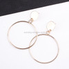 Geometric Big Round Earrings Big Hollow Drop Earrings(Gold)