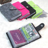 3 PCS Vintage Wool Felt 24 Multi-card Card Package Bus Bank Card Bag(Rose Red)