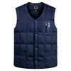 White Duck Down Jacket Vest Men Middle-aged Autumn Winter Warm Sleeveless Coat, Size:XL(Blue)