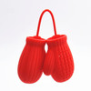 2 PCS Christmas Gloves Tea Strainer Infusers Makers Silicon Loose Leaf Coffee Bag(red)