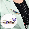 Vintage Female Pins and Brooches Collar Lapel Pins Badge Flower Rhinestone Brooch Jewelry(butterfly purple)