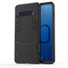 Shockproof PC + TPU Case for Galaxy S10, with Holder (Black)