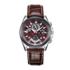 WeiYaQi 89032 Fashion Quartz Movement Wrist Watch with Leather Band(Brown + Wind Red)