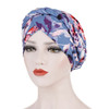 2 PCS Women Printed Brushed Milk Silk Turban Hat Short Pullover Hat, Size:One Size(Lake Blue)