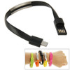 Wearable Bracelet Sync Data Charging Cable, For Galaxy S6 / S5 / S IV, LG, HTC, Length: 24cm(Black)