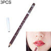 3PCS Professional Wood Waterproof Lady Charming Lip Liner Contour Makeup Lipstick Tool(23)