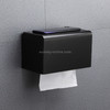 Bathroom Wall-mounted Waterproof Paper Tissue Roll Stand Holder(Black)