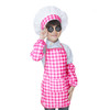 Children Baking Apron Chef Clothes Cap Set, Size:One Size(Rose Red)