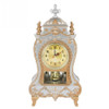 Alarm Clock Vintage Clock Classical Royalty Sitting Room TV Cabinet Desk Imperial Furnishing Creative Sit Pendulum Clock(White)