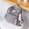 Ribbon Bow Double Shoulders School Bag Travel Backpack Bag (Gray)