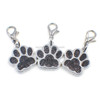 10 PCS Enamel Cat Dog  Bear Paw Prints Key Chain Jewelry Making(Black)