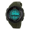 SKMEI 1025 Multifunctional Female Outdoor Fashion Waterproof Large Dial Silicone Watchband Wrist Watch(Army Green)