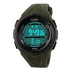 SKMEI 1025 Multifunctional Female Outdoor Fashion Waterproof Large Dial Silicone Watchband Wrist Watch(Army Green)