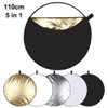 PULUZ 110cm 5 in 1 (Silver / Translucent / Gold / White / Black) Folding Photo Studio Reflector Board