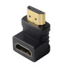 HDMI 19Pin Male to HDMI 19Pin Female 90-degree Angle Adaptor (Gold Plated)(Black)