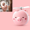 USB Charging Mini Portable LED Night Light Vanity Mirror with Fan(Wink Eyes Pig)