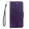 For iPhone 8 Plus & 7 Plus   Flowers Embossing Horizontal Flip Leather Case with Holder & Card Slots & Wallet & Lanyard(Purple)