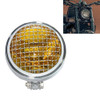 Motorcycle Silver Shell Harley Headlight Retro Lamp LED Light Modification Accessories (Yellow)