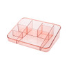 Plastic Multifunctional Dresser Cosmetics Shelf Storage Box(Wine Red)