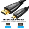 1.5m Gold Plated 3D 1080P Micro HDMI Male to HDMI Male cable for Mobile Phone, Cameras, GoPro