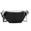 Summer Transparent Fanny Packs Chain Waist Packs Small Belt Bags Female Chest Bag Travel Waist Pack(Black)