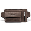 WEIXIER 9526 Men Leisure Style PU Leather Single Shoulder Crossbody Bag Waist Pack (Dark Brown)