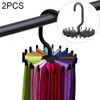 2 PCS 20 Claws 360 Degree Rotatable Tie Rack Belt Scarf Hanger Holder, Size: S(Black)
