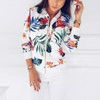 Long-sleeved Jacket Printing Slim Jackett (Color:White Size:XL)