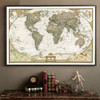 Antique Poster Wall Chart Retro Matte Kraft Paper World Map, Size:50X75cm