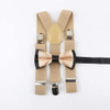 Children Adjustable Elastic Y Shape Strap Clip + Bow Tie Set, Size:65 x 2.5cm( Khaki)