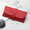 Fashion Portable Glasses Case Magnetic PU Leather Foldable Glasses Box for Eyeglass Oversize Sunglasses(Red)