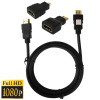 3 in 1 Full HD 1080P HDMI Cable Adaptor Kit (1.5m HDMI Cable + HDMI to Mini HDMI Adaptor + HDMI to Micro HDMI Adaptor)