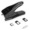 Dual Nano Sim Cutter for iPhone 5 / iPhone 4S & 4 (With Nano SIM to Micro SIM Card Adapter + Nano SIM to Standard SIM Card Adapter + Micro SIM to Standard SIM Card Adapter + Sim Card Tray Holder Eject Pin Key Tool)(Black)
