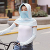 Summer Outdoor Ice Silk Headscarf Shawl Face Mask Multi-functional Sun Protection Equipment(Sky Blue)